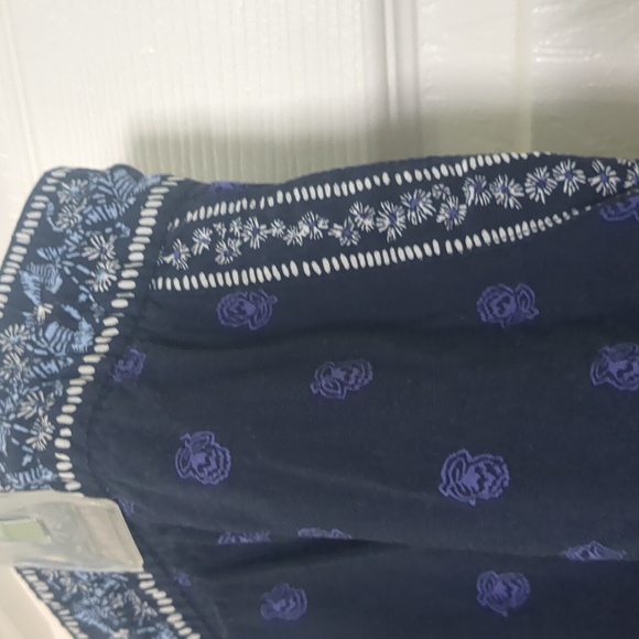 Blue Patterned Pants Rayon - Picture 3 of 4